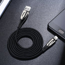 JOYROOM S-M411 Sharp Series 3A 8 Pin Interface Charging + Transmission Nylon Braided Data Cable with Drop-shaped Indicator Light, Cable Length: 2m (Black)
