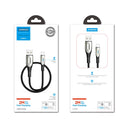 JOYROOM S-M411 Sharp Series 3A 8 Pin Interface Charging + Transmission Nylon Braided Data Cable with Drop-shaped Indicator Light, Cable Length: 2m (Black)