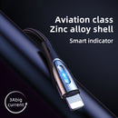 JOYROOM S-M411 Sharp Series 3A 8 Pin Interface Charging + Transmission Nylon Braided Data Cable with Drop-shaped Indicator Light, Cable Length: 2m (Black)