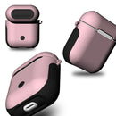 Frosted Rubber Paint + PC Bluetooth Earphones Case Anti-lost Storage Bag for Apple AirPods 1/2(Pink)