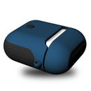 Frosted Rubber Paint + PC Bluetooth Earphones Case Anti-lost Storage Bag for Apple AirPods 1/2(Blue)