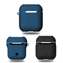 Frosted Rubber Paint + PC Bluetooth Earphones Case Anti-lost Storage Bag for Apple AirPods 1/2(Blue)