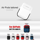 Frosted Rubber Paint + PC Bluetooth Earphones Case Anti-lost Storage Bag for Apple AirPods 1/2(Blue)