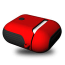 Frosted Rubber Paint + PC Bluetooth Earphones Case Anti-lost Storage Bag for Apple AirPods 1/2(Red)