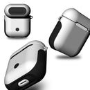 Frosted Rubber Paint + PC Bluetooth Earphones Case Anti-lost Storage Bag for Apple AirPods 1/2(White)