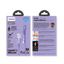 JOYROOM S-1224N2 1.2m 2.4A USB to 8 Pin Silicone Data Sync Charge Cable for iPhone, iPad(Purple)