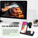 W30 QI Vertical Wireless Charger for Mobile Phones & Apple Watches & AirPods & Apple Pencil, with Adjustable Phone Stand (Black)