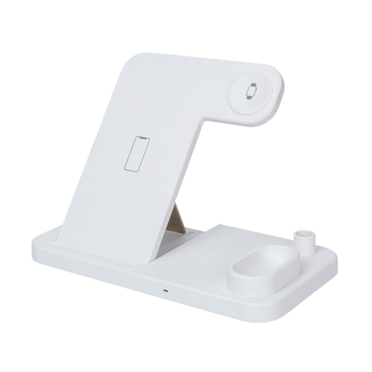W30 QI Vertical Wireless Charger for Mobile Phones & Apple Watches & AirPods & Apple Pencil, with Adjustable Phone Stand (White)