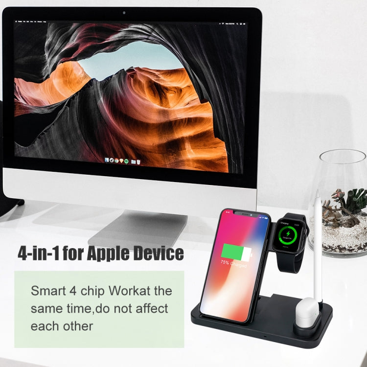 W30 QI Vertical Wireless Charger for Mobile Phones & Apple Watches & AirPods & Apple Pencil, with Adjustable Phone Stand (White)