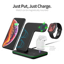 Z5 QI Vertical Magnetic Wireless Charger for Mobile Phones & Apple Watches & AirPods / Xiaomi Redmi AirDots, with Touch Ring Light (Black)