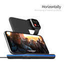 Z5 QI Vertical Magnetic Wireless Charger for Mobile Phones & Apple Watches & AirPods / Xiaomi Redmi AirDots, with Touch Ring Light (Black)