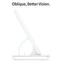 Z5 QI Vertical Magnetic Wireless Charger for Mobile Phones & Apple Watches & AirPods / Xiaomi Redmi AirDots, with Touch Ring Light (White)