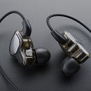 POLVCDG D6T 3.5mm Interface Double Moving Circle In Ear Wired Stereo Earphone for Xiaomi / OPPO / Huawei / Vivo,Upgraded Tuning Version(Black)