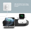 A04 3 in 1 Multi-function Qi Standard Wireless Charger for Mobile Phones & iWatch & AirPods (Black)