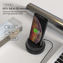 XBX-018 Multi-function 8 Pin + USB-C / Type-C + Micro USB 3 in 1 Phone Charging Holder Stand (Black)