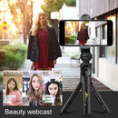 XT-09 Multi-function Live Broadcast Mobile Bluetooth Self-timer Pole Tripod (Red)