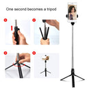 XT10 Multi-function Mobile Live Broadcast Bluetooth Self-timer Pole Tripod (White)