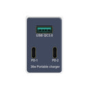 WLX-X3 36W 90 Degrees Foldable Pin Portable Multi-function USB Charger, US Plug
