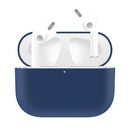 For AirPods Pro Solid Color Silicone Earphone Protective Case(Dark Blue)