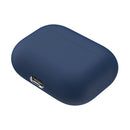 For AirPods Pro Solid Color Silicone Earphone Protective Case(Dark Blue)