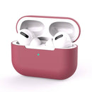 For AirPods Pro Solid Color Silicone Earphone Protective Case (Wine Red)
