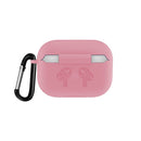 For AirPods Pro Silicone Flip Cover Earphone Protective Case with Anti-drop Buckle(Pink)