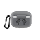 For AirPods Pro Silicone Flip Cover Earphone Protective Case with Anti-drop Buckle(Grey)