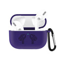 For AirPods Pro Silicone Flip Cover Earphone Protective Case with Anti-drop Buckle(Purple)