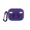 For AirPods Pro Silicone Flip Cover Earphone Protective Case with Anti-drop Buckle(Purple)