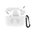 For AirPods Pro Silicone Flip Cover Earphone Protective Case with Anti-drop Buckle(White)