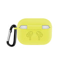 For AirPods Pro Silicone Flip Cover Earphone Protective Case with Anti-drop Buckle(Yellow)