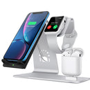 H05 QI Standard 3 in 1 Multifunctional Wireless Fast Charging Charger for Apple & iWatch & AirPods(Silver)