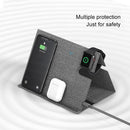 ROCK 3 in 1 Leather Portable Folding Wireless Charger for iPhone + iWatch + AirPods (Green)