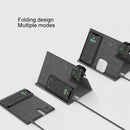 ROCK 3 in 1 Leather Portable Folding Wireless Charger for iPhone + iWatch + AirPods (Green)