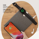 ROCK 3 in 1 Leather Portable Folding Wireless Charger for iPhone + iWatch + AirPods (Grey)