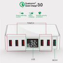 WLX-T9+ 40W 6 In 1 Multi-function Mini Smart Digital Display USB Charger(White)