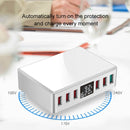 WLX-T9+ 40W 6 In 1 Multi-function Mini Smart Digital Display USB Charger(White)