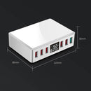 WLX-T9+ 40W 6 In 1 Multi-function Mini Smart Digital Display USB Charger(White)