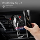 ROCK RWC-0232 10W QI Rotatable Infrared Touch Induction Wireless Charging Car Air Outlet Bracket for 4.7-6.5 inch Mobile Phones, B Version(Black)