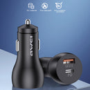 awei C-822 18W PD 8 Pin + 18W QC 3.0 USB Interface Car Charger(Black)