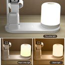 WS6 10W 2 USB Ports + USB-C / Type-C Port Multi-function Desk Lamp + Qi Wireless Charging Charger (Pink)