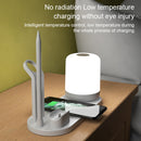 WS6 10W 2 USB Ports + USB-C / Type-C Port Multi-function Desk Lamp + Qi Wireless Charging Charger (Pink)