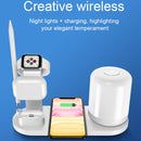 WS6 10W 2 USB Ports + USB-C / Type-C Port Multi-function Desk Lamp + Qi Wireless Charging Charger (White)