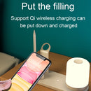 WS6 10W 2 USB Ports + USB-C / Type-C Port Multi-function Desk Lamp + Qi Wireless Charging Charger (White)