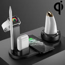 WS7 10W 2 USB Ports + USB-C / Type-C Port Multi-function Desk Lamp + Qi Wireless Charging Charger (Black)