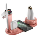 WS7 10W 2 USB Ports + USB-C / Type-C Port Multi-function Desk Lamp + Qi Wireless Charging Charger (Pink)