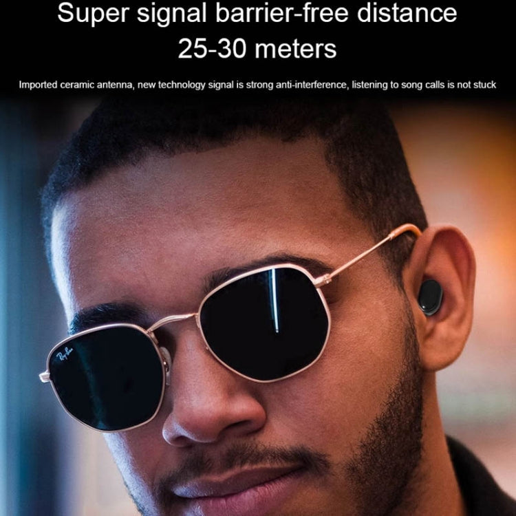TWS-M1 TWS Bluetooth Earphone with Magnetic Charging Box, Support Memory Connection & Call & Battery Display Function(Black)