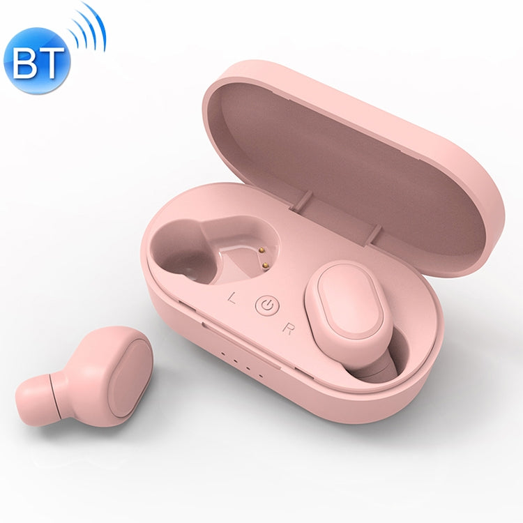 TWS-M1 TWS Bluetooth Earphone with Magnetic Charging Box, Support Memory Connection & Call & Battery Display Function(Pink)