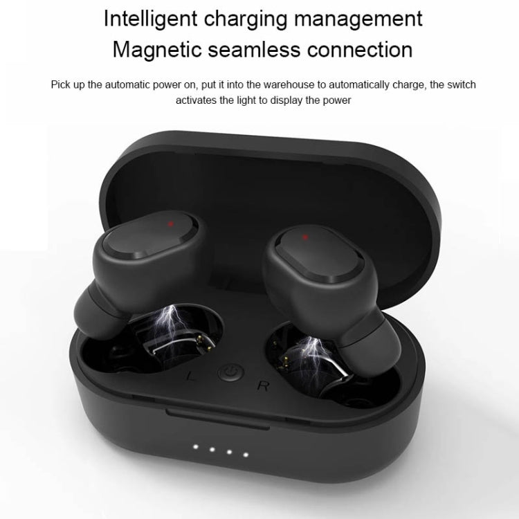 TWS-M1 TWS Bluetooth Earphone with Magnetic Charging Box, Support Memory Connection & Call & Battery Display Function(White)