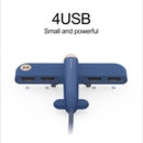 3life-308 5V 0.5A 4 USB Interfaces Air Force One Extender HUB Data Hub (Blue)